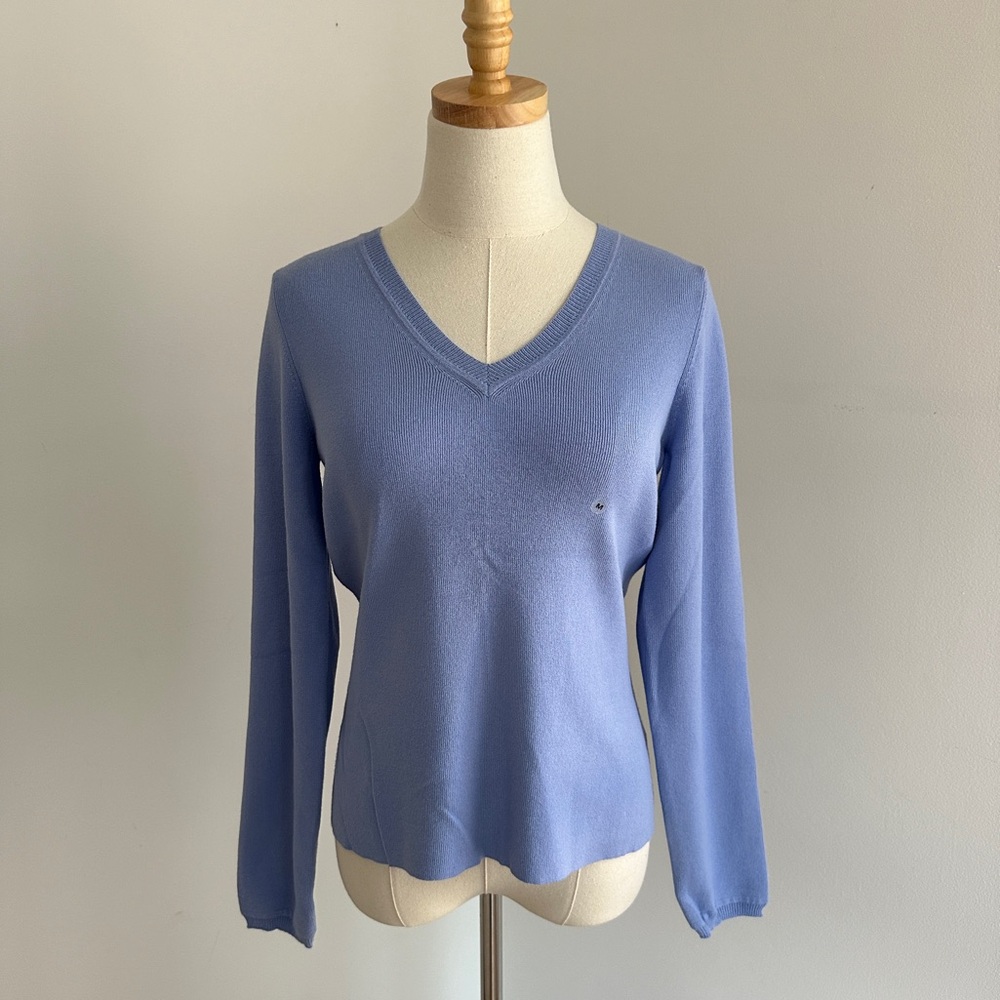 NWOT Ann Taylor Loft Blue V-Neck Sweater Medium